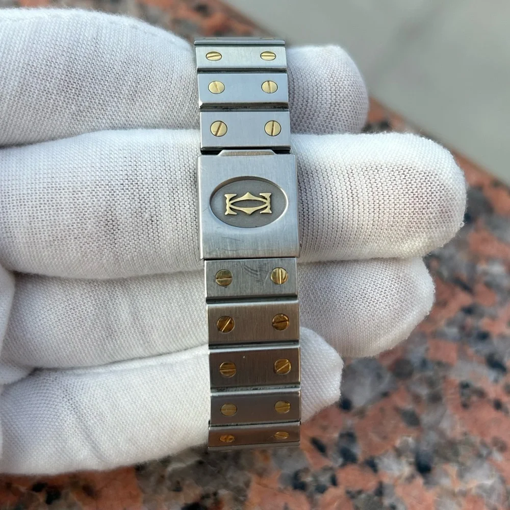 Cartier santos Carree 2961 Automatic two tone watch - Picture 9 of 15